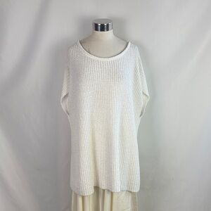 Eileen Fisher White Sleeveless Sweater